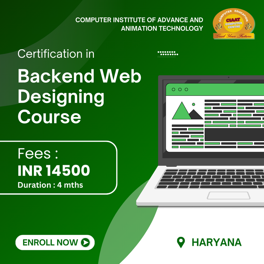 Certification in Backend Web Designing Course at Computer Institute of Advance & Animation Tech , Haryana - Other